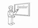 Teacher Color Professions Coloring Drawings Profesor Waiter sketch template