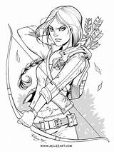Coloring Pages Katniss Hunger Games Girl sketch template