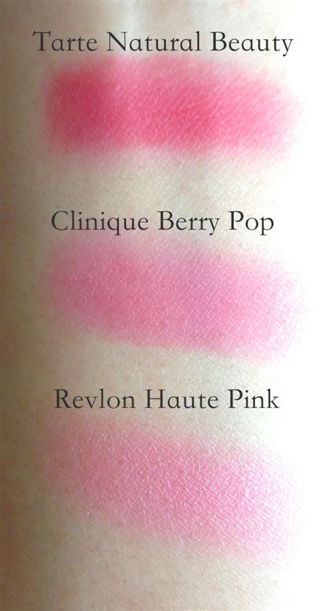 berry pink blush comparison tarte natural beauty clinique cheek pop 03 berry pop revlon haute