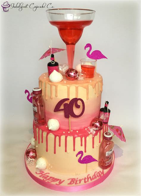 40th birthday cocktail drip cake 40th birthday cakes