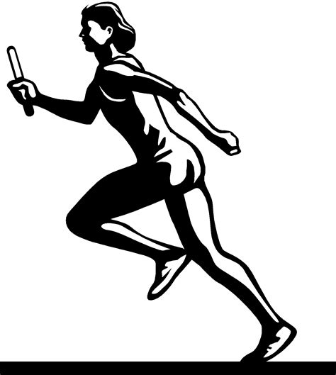 athlete clipart black and white clipground