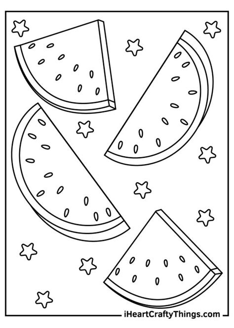 watermelon coloring pages   printables