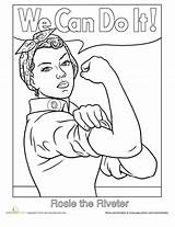 Coloring Power Sheets Printable Pages Girl Strong Para Drawing Rosie Riveter Women Colouring Clipart Woman Feminist Education Desenhos Colorir Print sketch template
