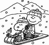 Coloring Peanuts Pages Snoopy Winter Printable Color Getcolorings sketch template