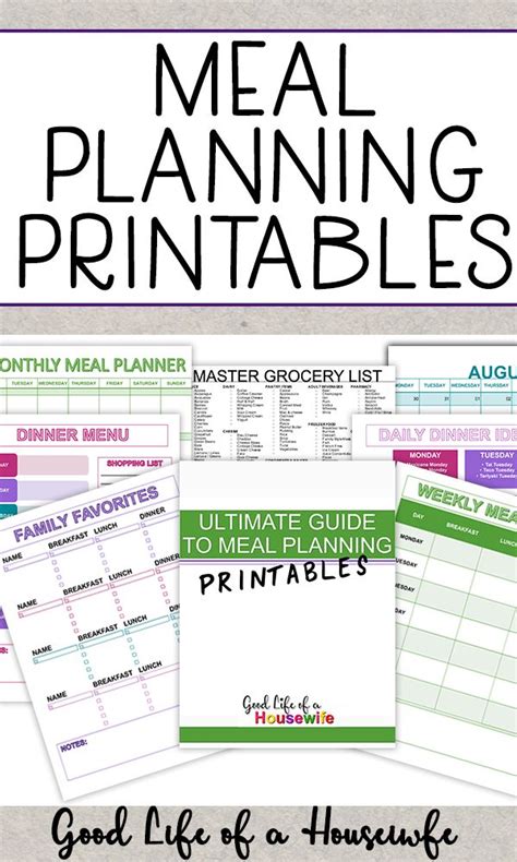 meal planning printables  family meal planning lunch planning event planning checklist