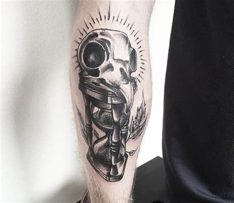 Hourglass And Skull Tattoo By Nat Devilette Photo 18196