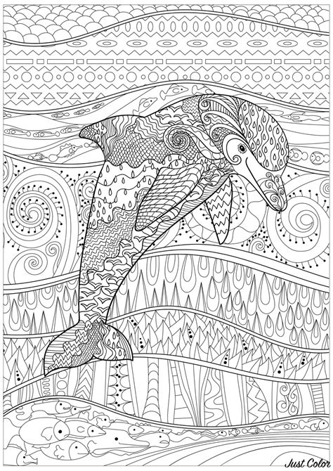 radiant dolphin dolphins adult coloring pages