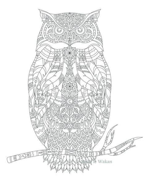 owl coloring print adult coloring page downloadable owl bird