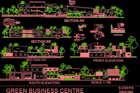 Green Business Center Dwg Block For Autocad • Designs Cad