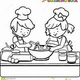 Cooking Coloring Pages Cook Getdrawings sketch template