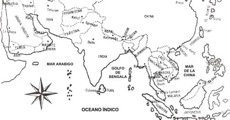 map  asia  spanish  coloring pages coloring pages