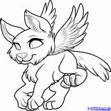 Wolf Coloring Pages Winged Pup Wings Animal Baby Cub Wolves Printable Drawing Jam Lineart Minecraft Template Cute Color Print Cartoon sketch template
