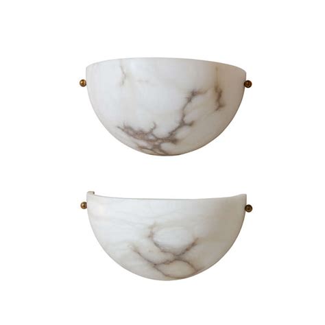 Pair Alabaster Wall Sconces By Lightolier At 1stdibs