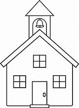 School House Coloring Draw sketch template