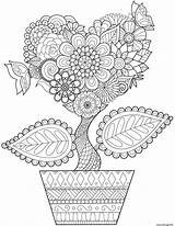 Adulte Arbre Fleurs sketch template