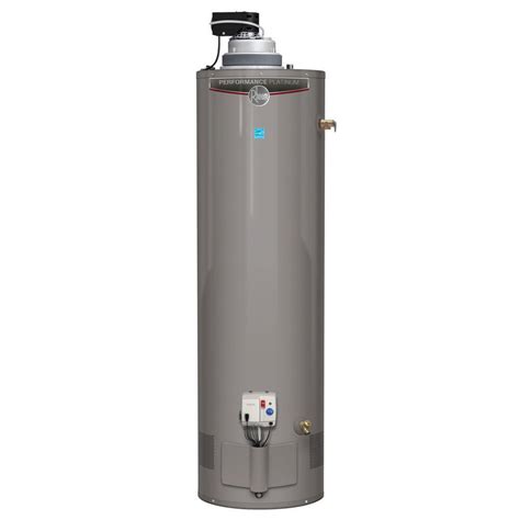 rheem natural gas tank water heater  gal  btu pilot light window gray tankless