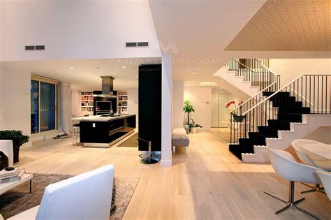 contemporary open plan kitchen living room salon avec