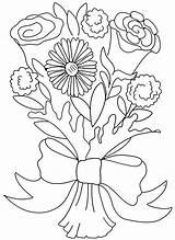 Coloring Bouquet Flower Carnation Pages Wedding Drawing Color Kids Printable Rose Getcolorings Print Getdrawings sketch template