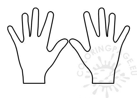 hands template coloring page