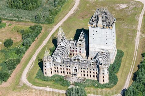 home almere luchtfoto van het niet voltooide kasteel almere