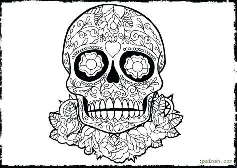 day   dead skull coloring pages printable  getcoloringscom