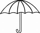 Umbrella Coloring Pages Simple Kids sketch template