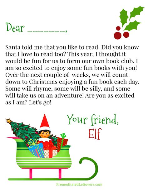 printable elf letter