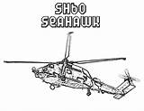 Coloring Helicopter Pages Apache Seahawk Sh60 sketch template