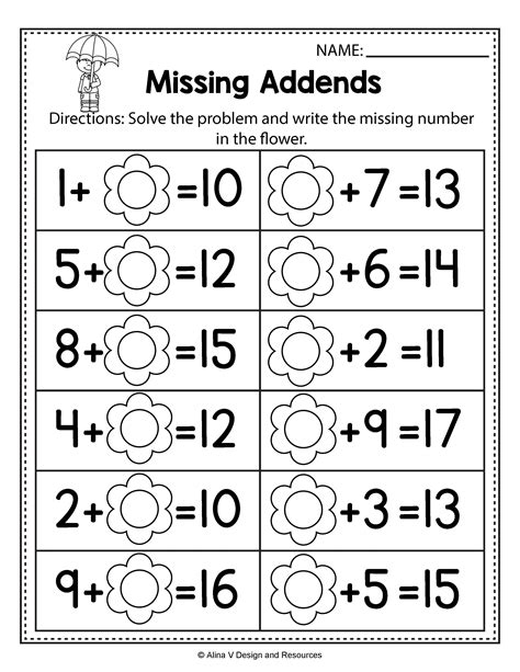 missing addend worksheets spring math worksheets st grade math