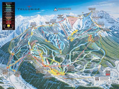 telluride piste map plan  ski slopes  lifts onthesnow