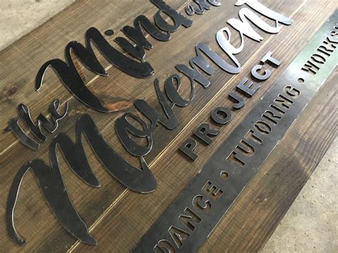 custom wood  metal sign business logo  family  business
