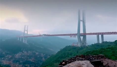 worlds highest bridge opens  china   foot gorge