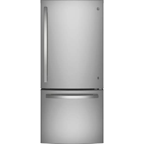 shop ge  cu ft bottom freezer refrigerator stainless steel energy star  lowescom
