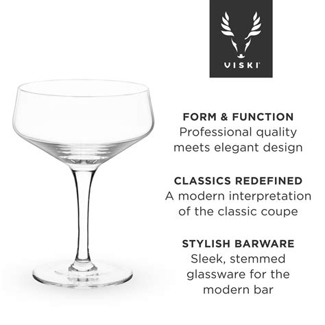 Angled Crystal Coupe Glasses By Viski® 5399 In 2022 Classic