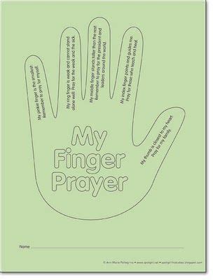finger prayer craft  finger prayer worksheet
