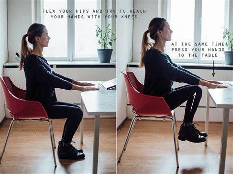 Knee Exercises While Sitting At Desk Exercise Poster