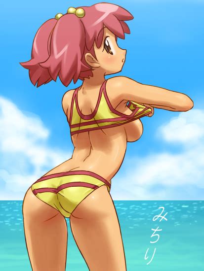 rule 34 ass beach bikini breasts haruyama hinata natsumi