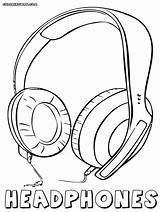 Headphones Microphone Coloringhome sketch template