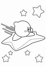 Kirby Coloring Pages Star Riding Color Kids sketch template