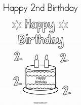 Birthday Coloring 2nd Happy Pages Print Cards Printable Card Twistynoodle 1st Noodle Twisty Candles Built California Usa Drawings sketch template