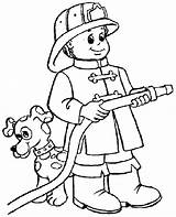 Coloring Firefighter Cartoon Color Pages sketch template