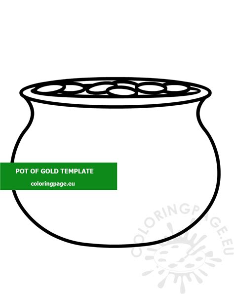 printable pot  gold template coloring page