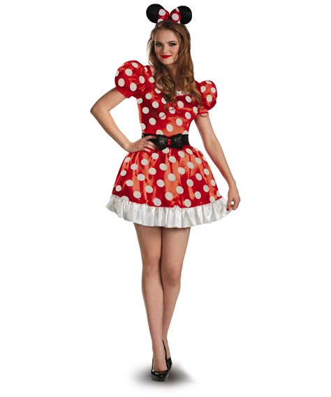 Minnie Mouse Disney Classic Adult Costume Red Disney Halloween Costumes