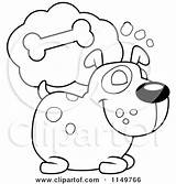 Dreaming Chubby Dog Cartoon Bone Crunchy Clipart Cory Thoman Outlined Coloring Vector Illustration Royalty Angry Bad 2021 sketch template