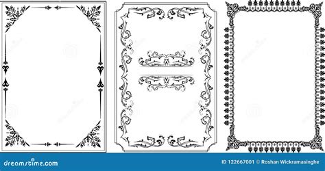 page frames  art borders stock vector illustration  decorative