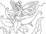 Coloring Fairy Flower Pages Printable sketch template
