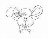 Easter Coloring Bunny Face Pages sketch template