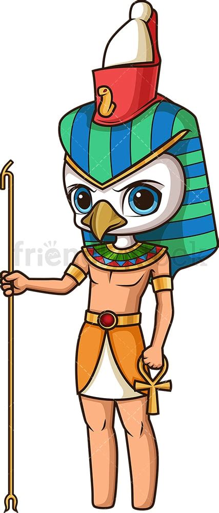 Ancient Egyptian God Horus Cartoon Vector Clipart