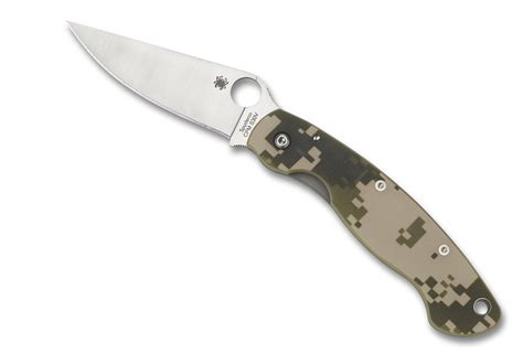 spyderco military knife digital camo    satin sv  clip copper  clad