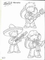 Mariachi Coloring Mexican Pages Colorear Para 2010 Figuras Template 為孩子的色頁 sketch template